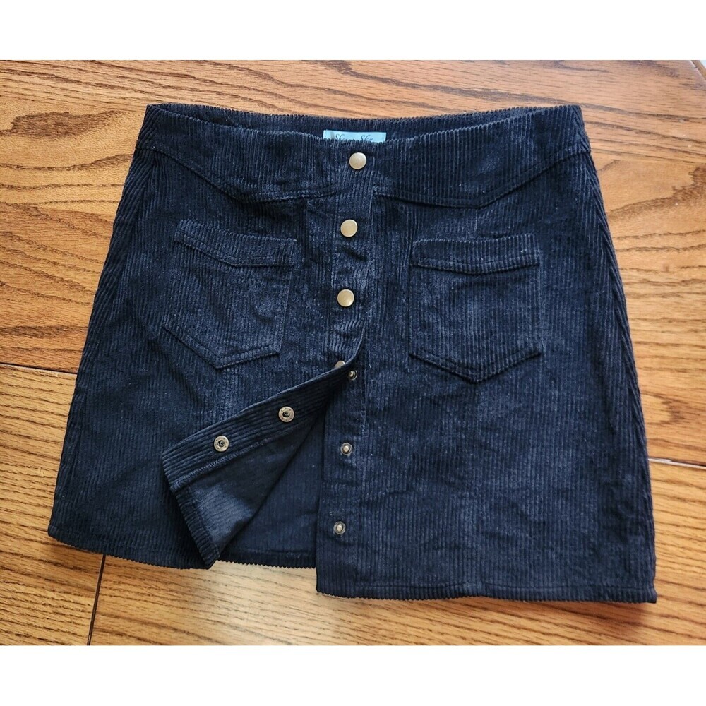 Anthropologie She & Sky Corduroy Snap Front A-Line Mini Skirt Women’s SZ L - Picture 7 of 10